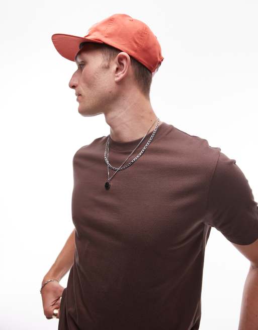 Camiseta marrón de corte estándar de Topman