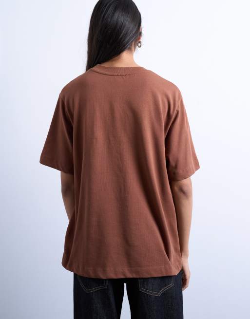 Camiseta marrón de manga corta básica premium de Topshop, 4 de 4