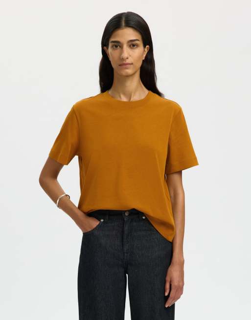 Camiseta marrón delicioso de Selected Femme