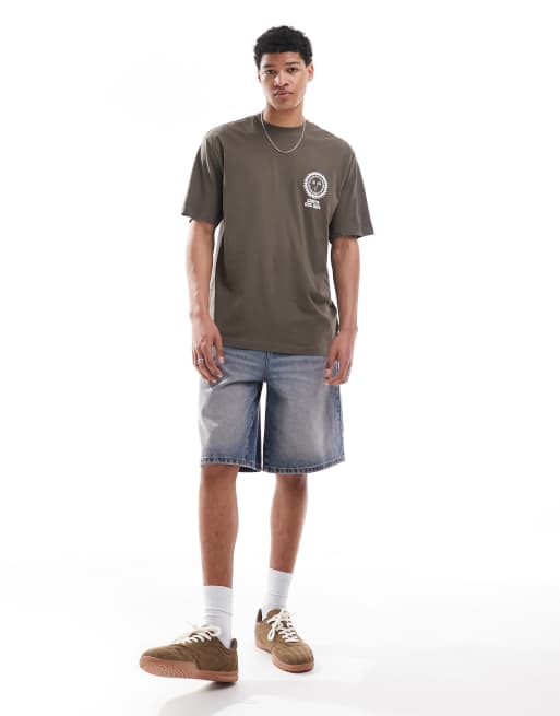Camiseta marrón extragrande con estampado de sol en la espalda de ONLY & SONS, 2 de 4
