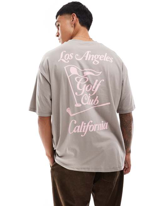 Camiseta marrón extragrande con estampado en la espalda de ASOS DESIGN