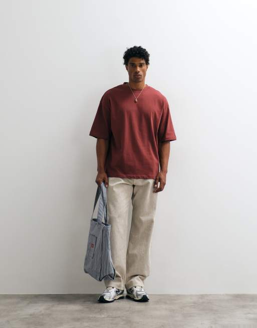 Camiseta marrón extragrande de tejido grueso de ASOS DESIGN, 2 de 5