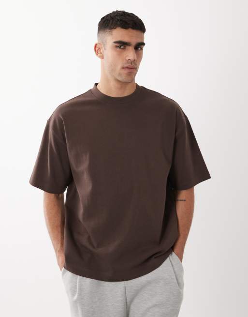 Camiseta marrón extragrande de tejido muy grueso de ASOS DESIGN Circular Design Collection, 3 de 5