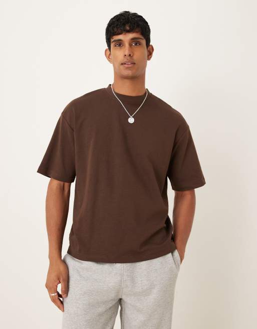 Camiseta marrón extragrande Oscar de Selected Homme