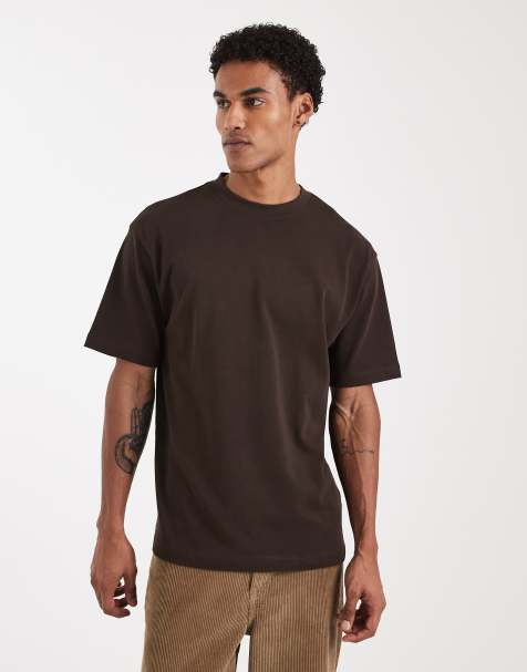 Camiseta marrón holgada de tejido grueso de ASOS DESIGN - view 1