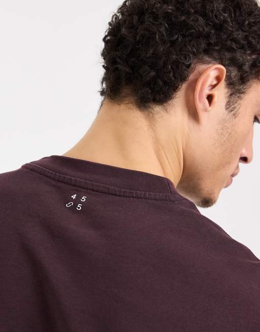 Camiseta marrón lavado extragrande de manga larga de tejido grueso de algodón con acabado de secado rápido Icon de 4505, 5 de 5