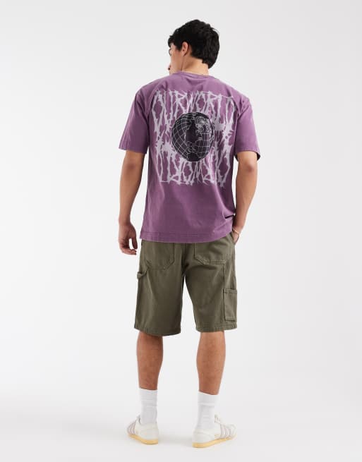 Camiseta morada con estampado gráfico en la espalda de Hollister, 2 de 5
