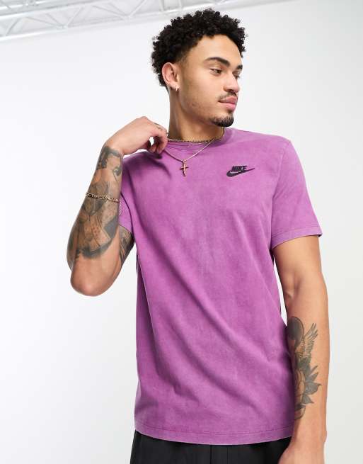 borde Molesto haga turismo Camiseta morada con lavado marino de Nike Club | ASOS