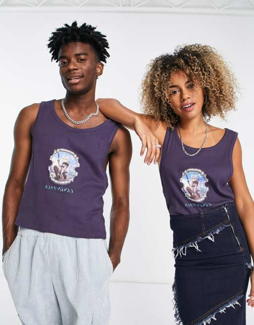 Camiseta morada sin mangas Fantasy de COLLUSION