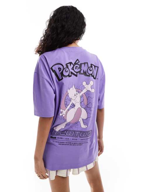 Camiseta morada unisex extragrande con estampados con licencia de Mewtwo de Pokémon de ASOS DESIGN, 4 de 4
