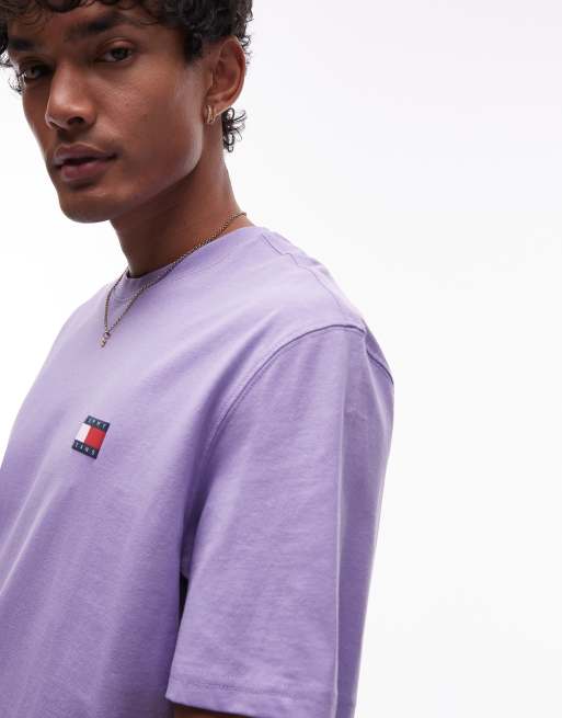 Camiseta morado brumoso extragrande con logo estampado en la espalda de Tommy Jeans, 4 de 4