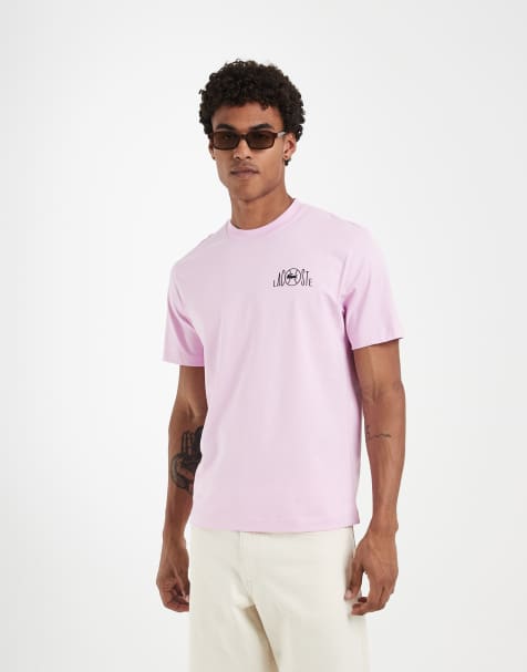 Camiseta morado claro con estampado de tenis en la espalda de Lacoste - view 1