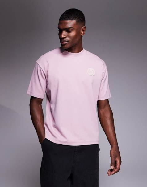 Camiseta morado claro con logo universitario en el pecho de BOSS Orange - view 1