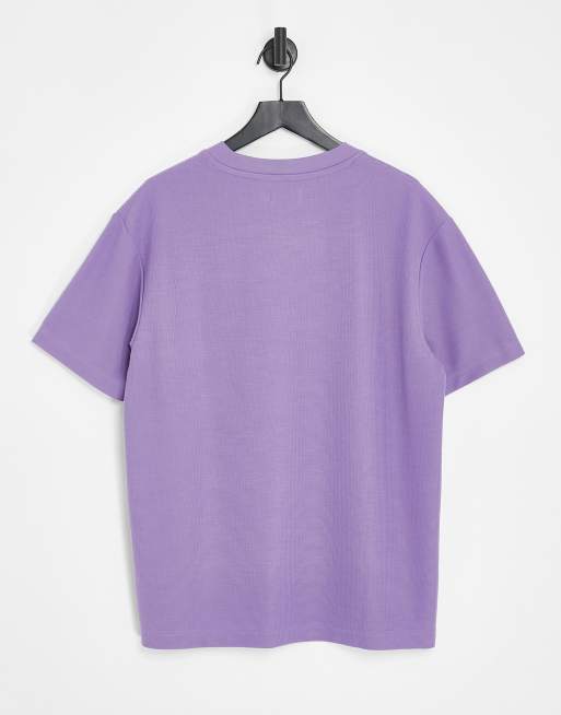 Camiseta morado lavado extragrande con bolsillo de punto de arroz de Topman , 2 de 4