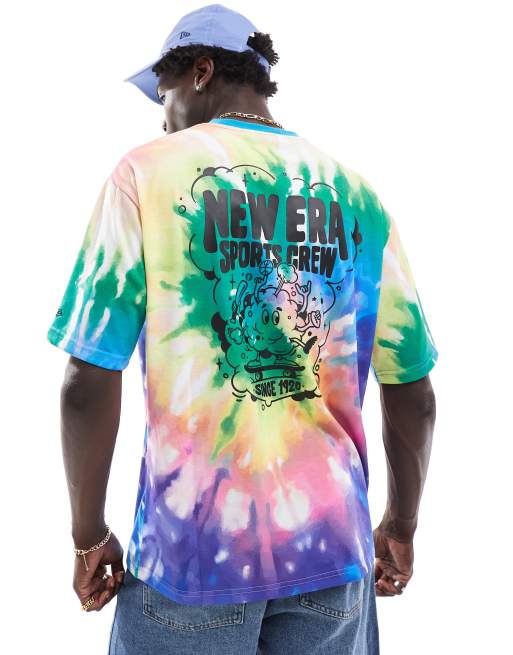 Camiseta multicolor con estampado tie dye de New Era