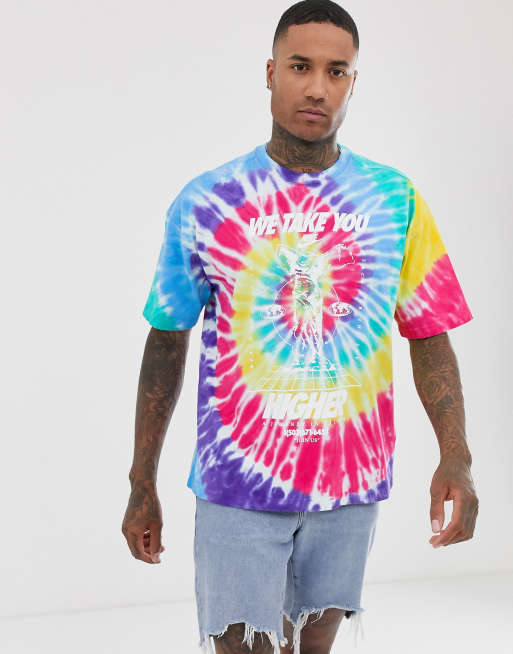 Tomar un baño popular pulgada Camiseta multicolor efecto teñido anudado de Nike | ASOS