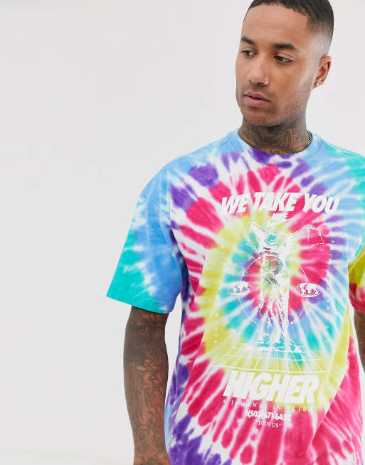 Tomar un baño popular pulgada Camiseta multicolor efecto teñido anudado de Nike | ASOS