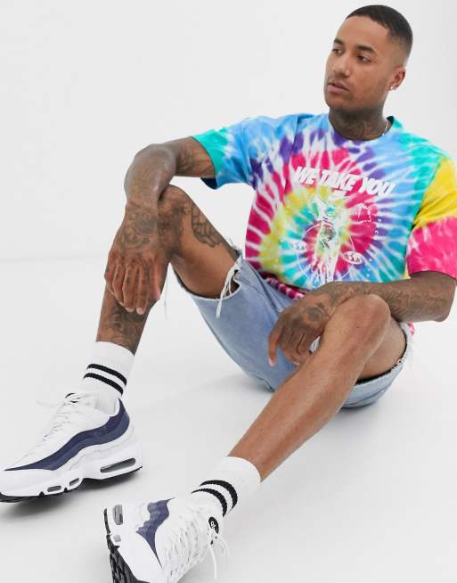 Tomar un baño popular pulgada Camiseta multicolor efecto teñido anudado de Nike | ASOS