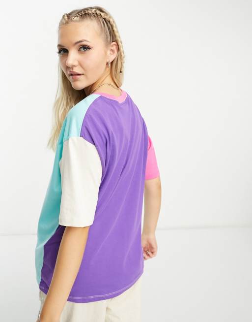 Camiseta multicolor extragrande con dise o color block Andrea de
