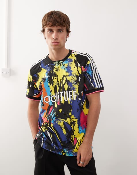 Camiseta multicolor y amarilla luminoso con diseño estampado Archive de adidas Originals - view 1