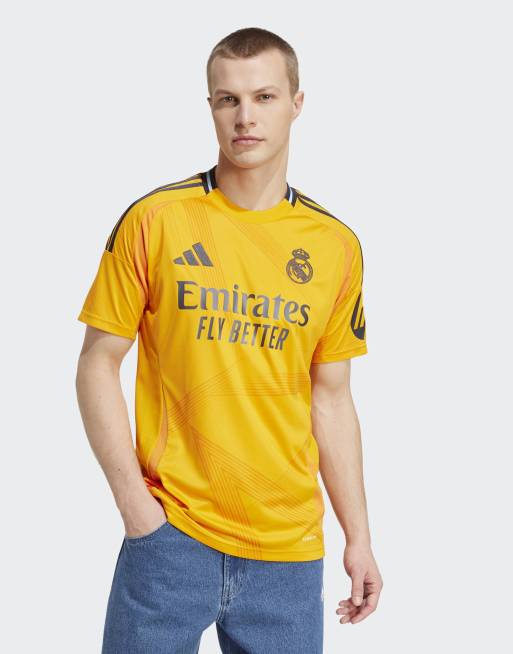 Camiseta naranja con diseño de la segunda equipación del Real Madrid 24/25 de adidas Performance