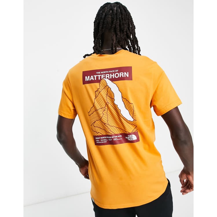 Camiseta naranja con estampado en la espalda Matterhorn exclusiva