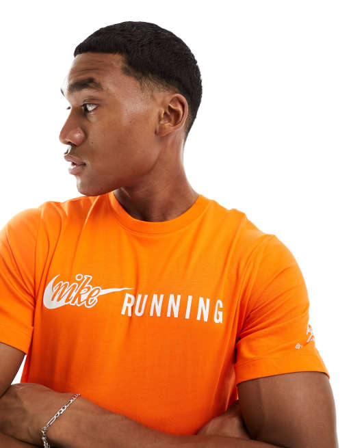 Camiseta naranja con estampado gráfico Trail Dri-FIT de lime nike Running