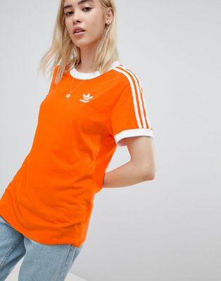 No quiero Navidad Excéntrico Camiseta naranja con vivos y 3 rayas de adidas Originals | ASOS