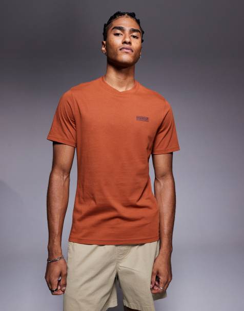 Camiseta naranja jengibre oscuro con logo pequeño de Barbour International - view 1