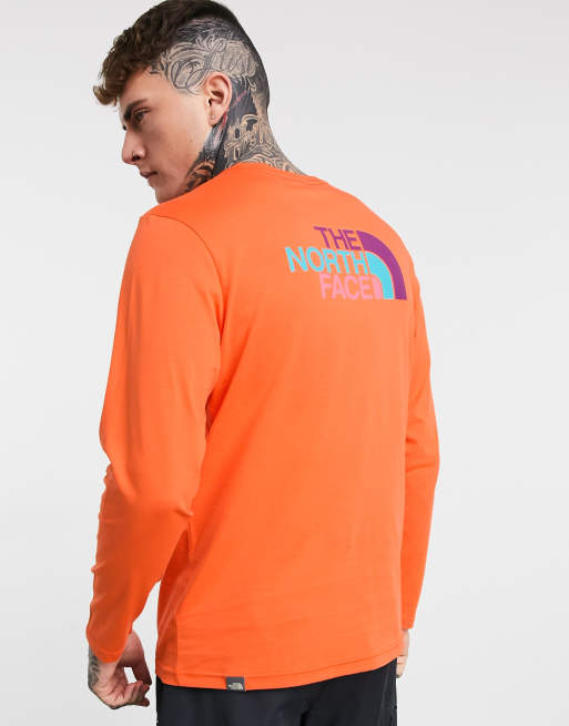 Camiseta naranja manga hotsell larga