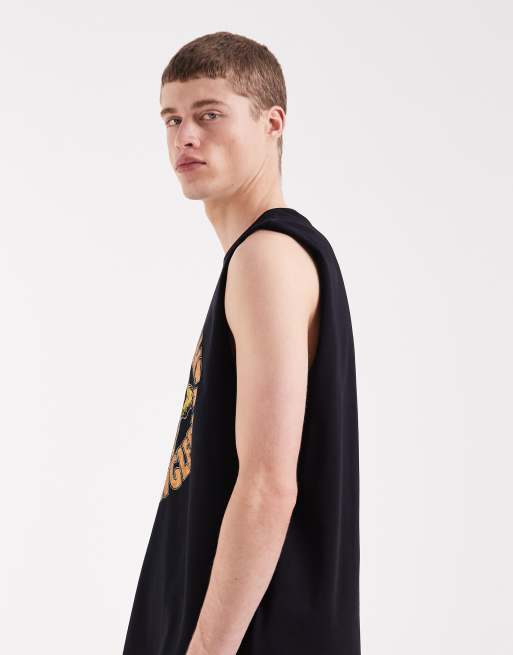 Camiseta negra ajustada sin mangas con estampado gráfico de Wrangler, 4 de 5