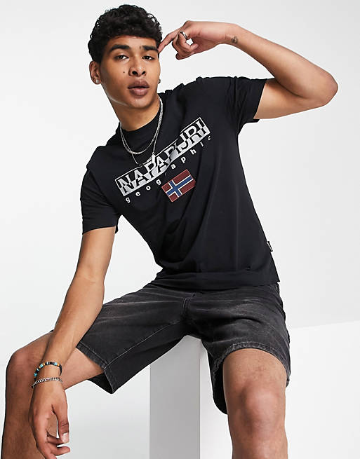 Hombre Tops | Camiseta negra Ayas de Napapijri - WR02672
