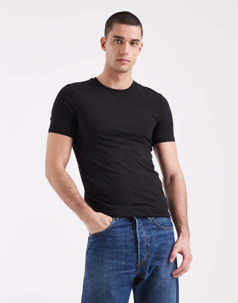 Camiseta negra básica ajustada de ASOS DESIGN - view 1