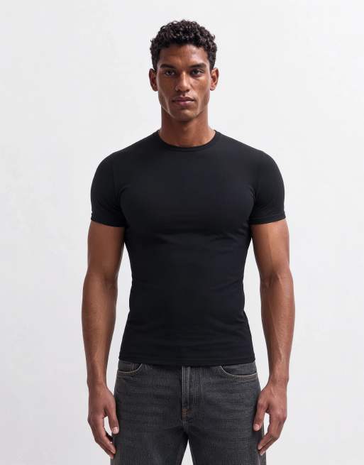 Camiseta negra básica ajustada de ASOS DESIGN, 8 de 10