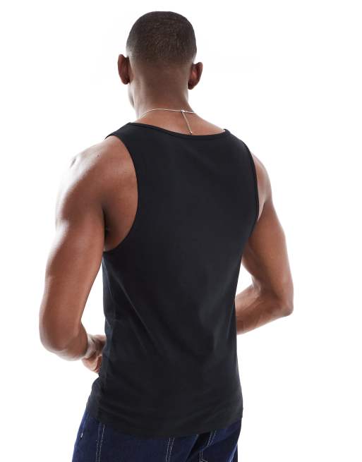 Camiseta negra básica ajustada de tirantes de ASOS DESIGN, 2 de 4