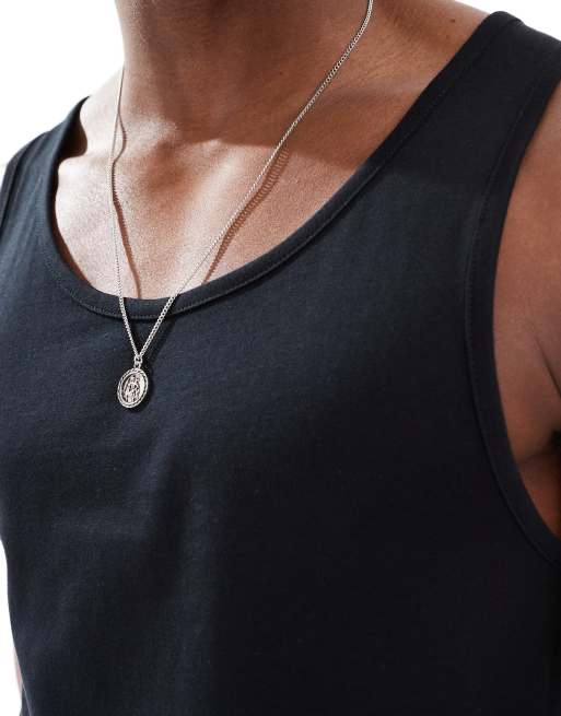 Camiseta negra básica ajustada de tirantes de ASOS DESIGN, 3 de 4