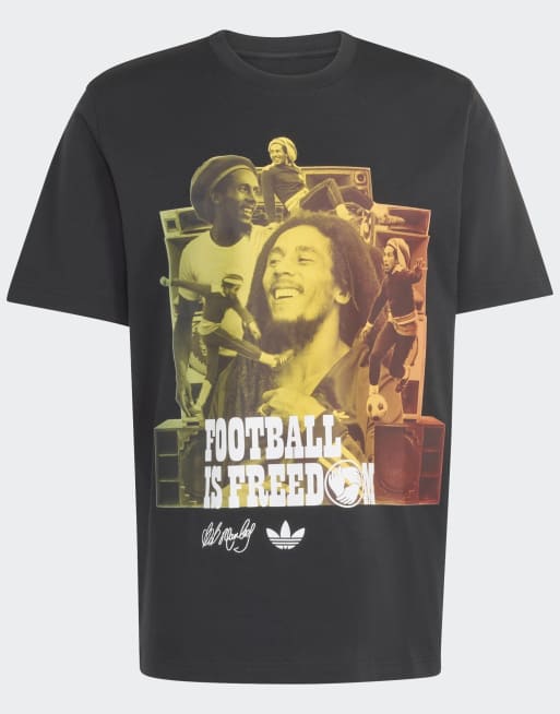 Camiseta negra Bob Marley Originals de adidas Performance, 3 de 4