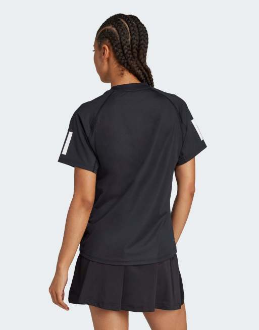 Camiseta negra con 3 rayas Club Tennis Climacool de adidas Performance, 4 de 4