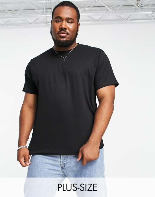 Camiseta negra con bordes sin rematar de Don't Think Twice Plus 