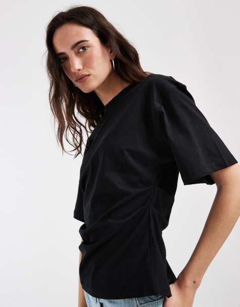 Camiseta negra con cintura estilo corsé de ASOS DESIGN - view 1