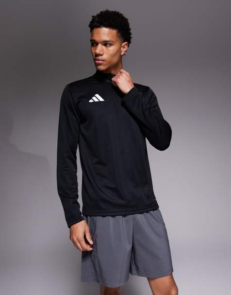 Camiseta negra con cremallera corta Entrada 26 de adidas Football - view 1