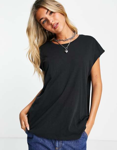 Camiseta negra con cuello ancho de Noisy May - view 1