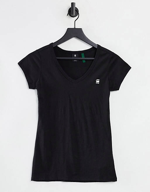 Camiseta negra con cuello de pico de G-Star