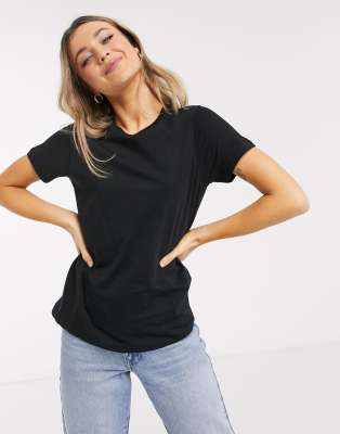 Camiseta negra con cuello redondo de algodón Ultimate de ASOS DESIGN - BLACK