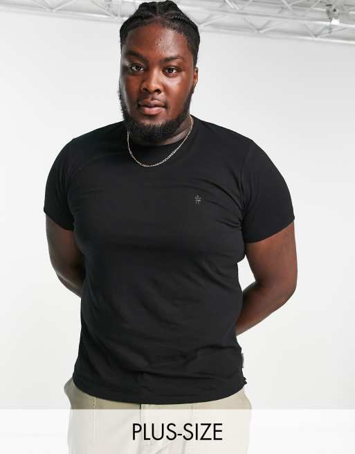 Camiseta negra con cuello redondo de French Connection Plus
