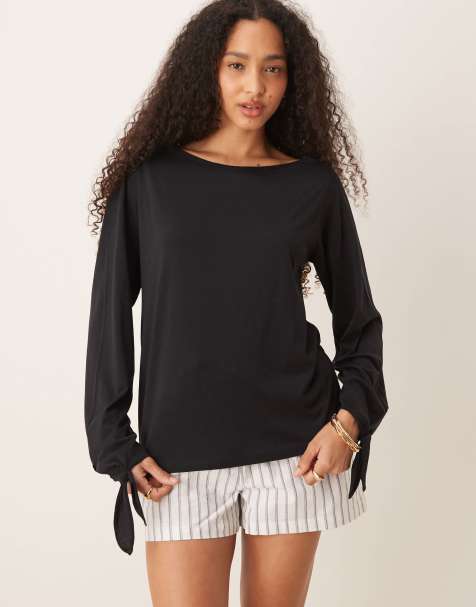 Camiseta negra con detalle anudado Ic de Scalpers - view 1