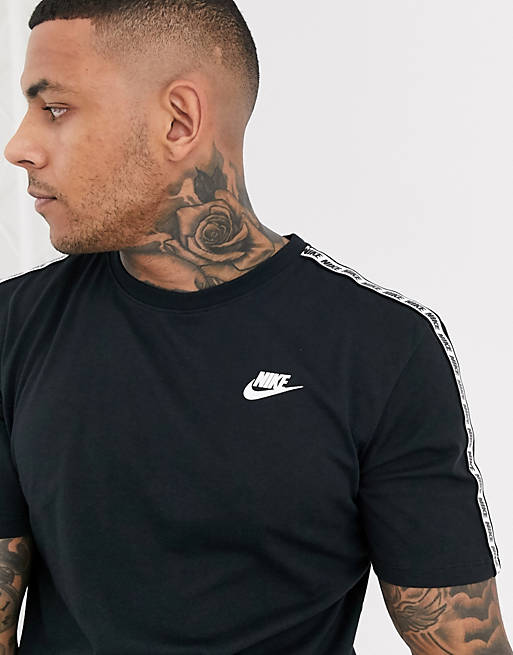 spade Applicant Social studies Camiseta negra con detalle de cinta con el logo de Nike | ASOS