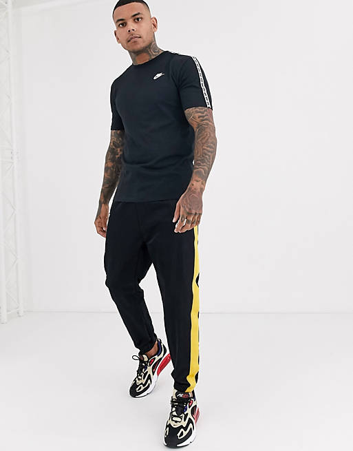 spade Applicant Social studies Camiseta negra con detalle de cinta con el logo de Nike | ASOS