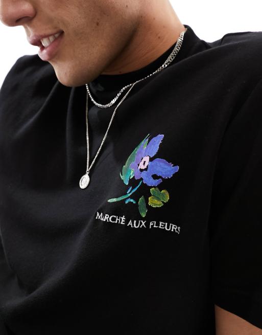 Camiseta negra con detalle "Marché aux Fleurs" de River Island , 4 de 4