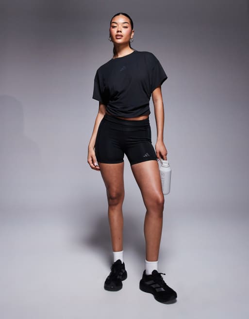 Camiseta negra con detalle retorcido en la espalda power de adidas Training, 2 de 4